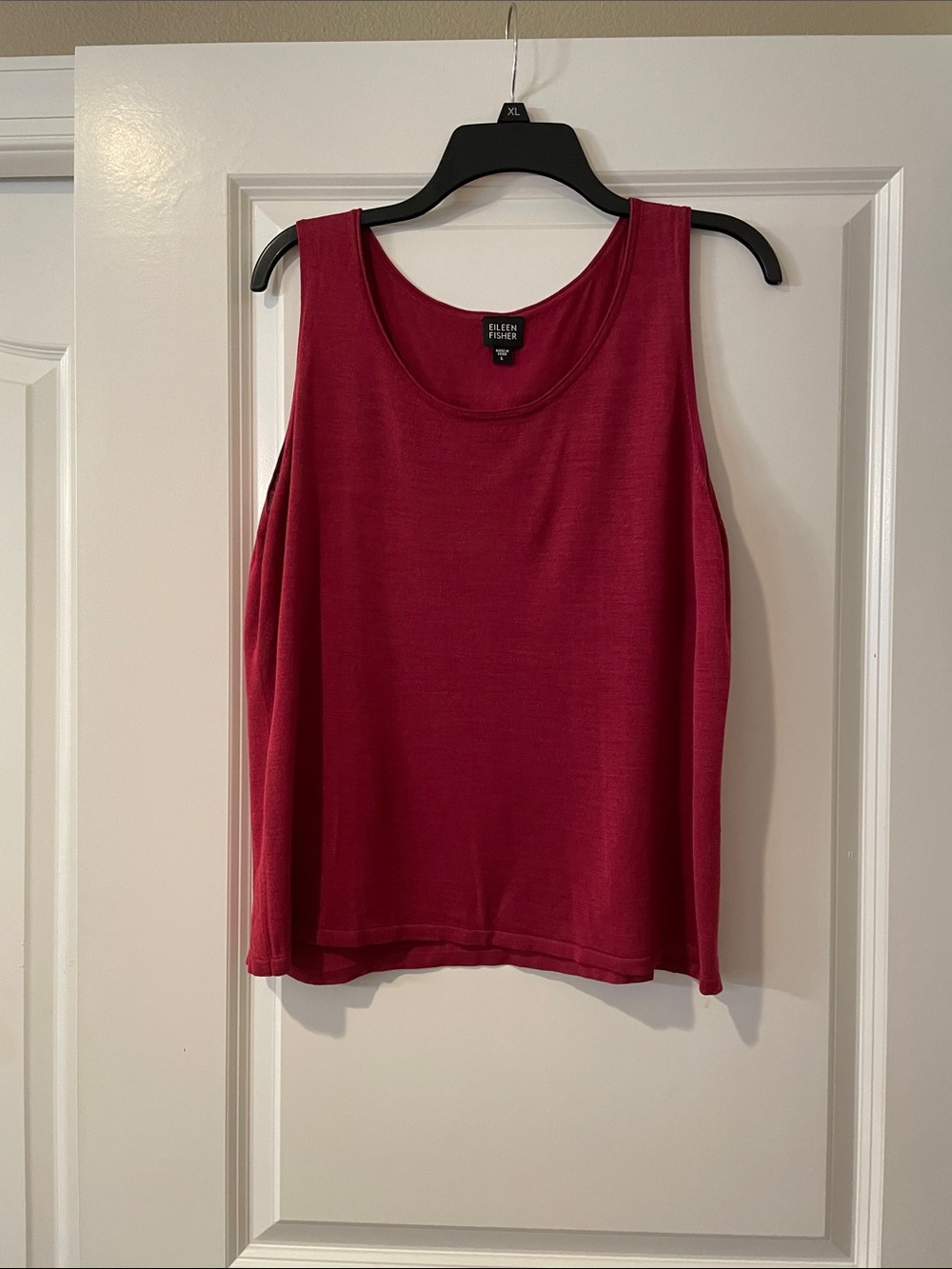 Eileen Fisher Berry Red Sleeveless Silk Tank Top